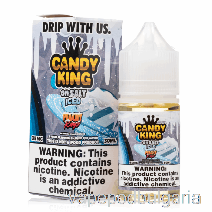 Vape Течности Iced Peachy Rings - Candy King On Salt - 30ml 50mg